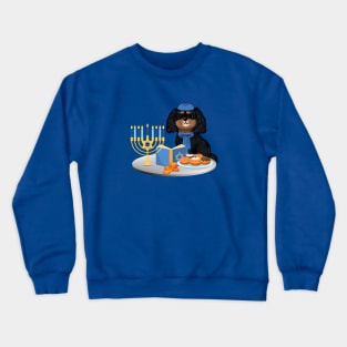 Hanukkah Black and Tan Cavalier King Charles Spaniel Crewneck Sweatshirt